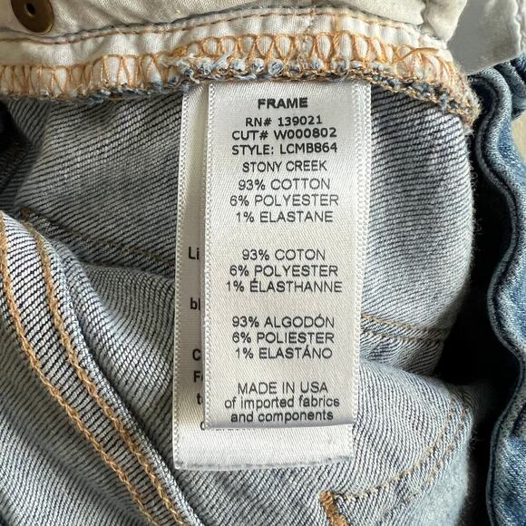 Frame Le Crop Mini Boot Women's 27 Mid Rise Stretch Medium Wash Distressed - Picture 7 of 7